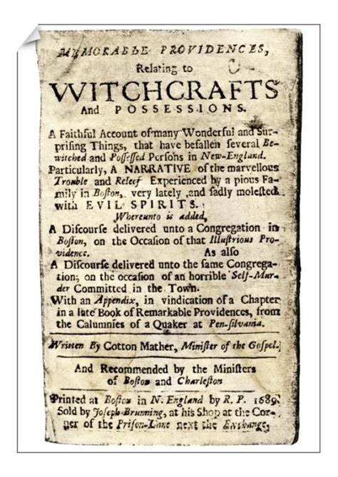 About the practice of witchcraft cotton mather